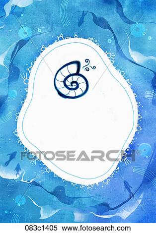 turban shell in the sea View Large Illustration Stock Illustration - turban shell in the sea. Fotosearch