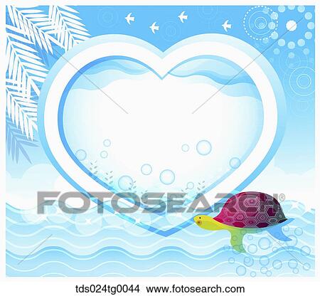 turtle swimming backdrop View Large Illustration Stock Illustration - turtle swimming backdrop. Fotosearch