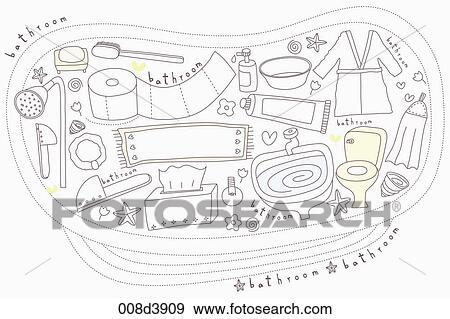 various goods of bathroom View Large Illustration Stock Illustration - various goods of bathroom. Fotosearch