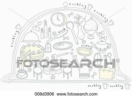 various goods of cooking View Large Illustration Stock Illustration - various goods of cooking. Fotosearch