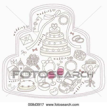 various goods of wedding ceremony View Large Illustration Stock Illustration - various goods of wedding ceremony. Fotosearch