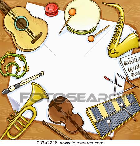 various music instrument View Large Illustration Stock Illustration - various music instrument. Fotosearch