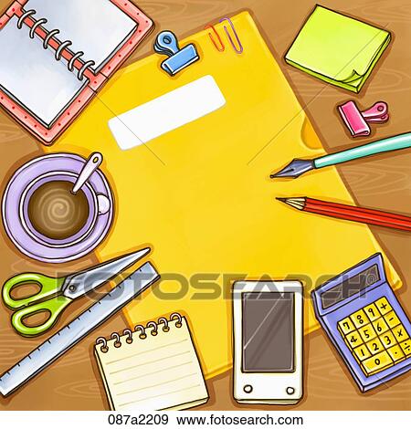 Stock Illustration - various stationery. Fotosearch