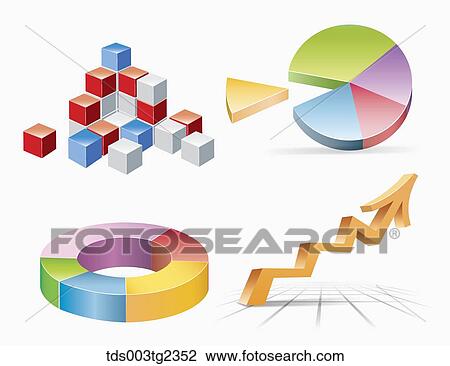 Drawing - various types of graph. Fotosearch