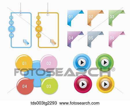 Drawing - various types of icons. Fotosearch