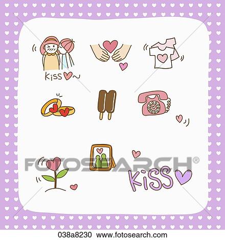 Clipart - various types of illustration in stickers. Fotosearch