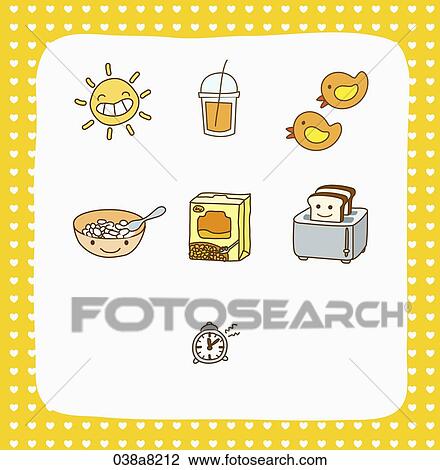 Drawing - various types of illustration in stickers. Fotosearch