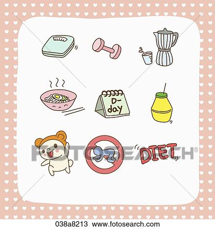 Drawing - various types of illustration in stickers. Fotosearch