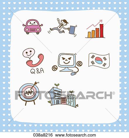 Stock Illustration - various types of illustration in stickers. Fotosearch