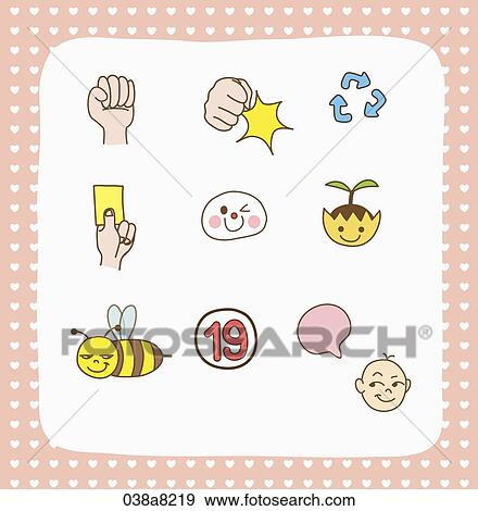 Stock Illustration - various types of illustration in stickers. Fotosearch
