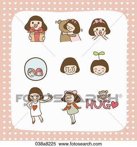 Stock Illustration - various types of illustration in stickers. Fotosearch