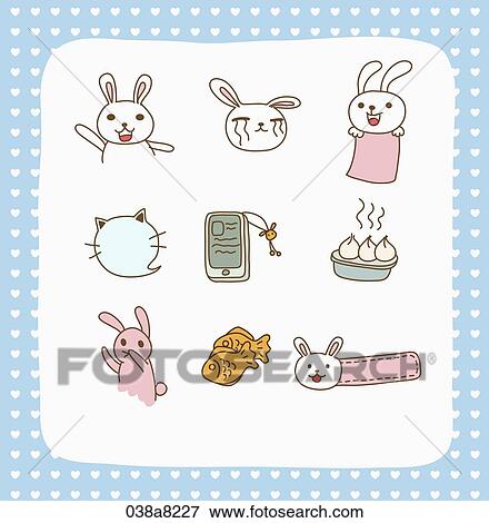 Stock Illustration - various types of illustration in stickers. Fotosearch