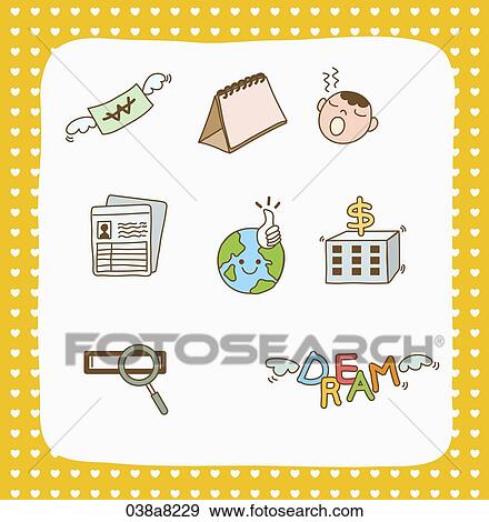 Stock Illustration - various types of illustration in stickers. Fotosearch