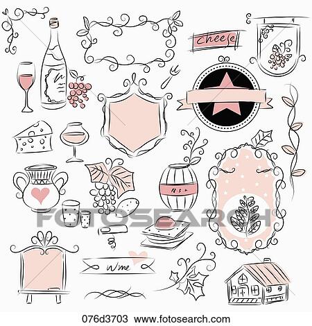 Drawing - various types of life goods in illustration. Fotosearch