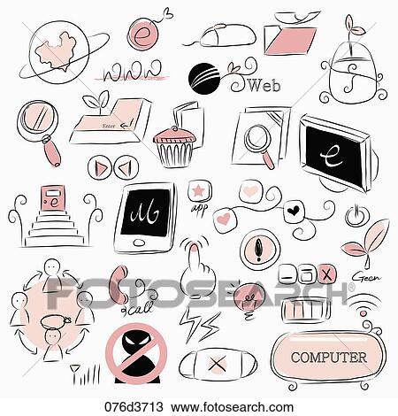 Drawing - various types of life goods in illustration. Fotosearch