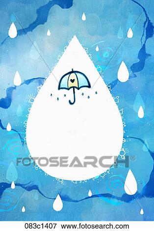 waterdrops and umbrealla View Large Illustration Stock Illustration - waterdrops and umbrealla. Fotosearch
