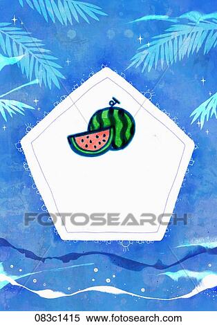 watermelon and blue sea View Large Illustration Stock Illustration - watermelon and blue sea. Fotosearch