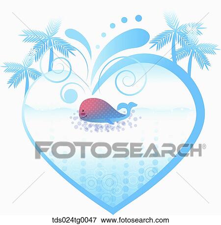 whale swimming backdrop View Large Illustration Stock Illustration - whale swimming backdrop. Fotosearch