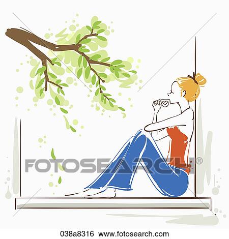 woman take a rest View Large Illustration Stock Illustration - woman take a rest. Fotosearch