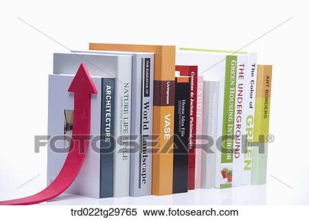 Stock Photography - arrow sign with books. Fotosearch