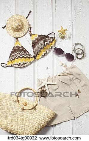 Stock Image - bikini and beach fashion styling. Fotosearch