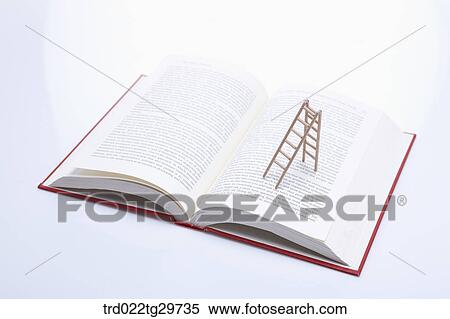 ladder on the opened book View Large Photo Image Stock Photography - ladder on the opened book. Fotosearch