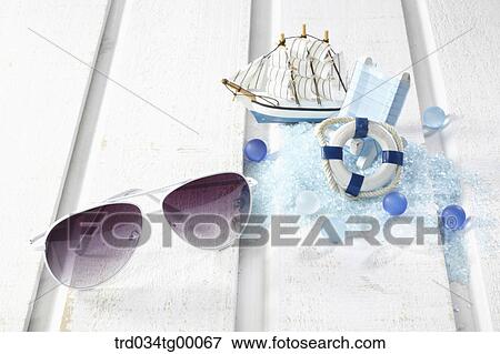 sunglasses summer decoration items View Large Photo Image Stock Photo - sunglasses summer decoration items. Fotosearch