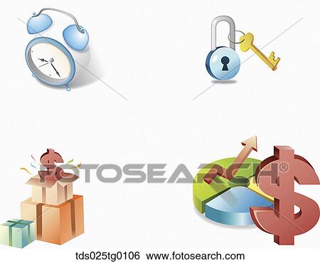 A currency unit with a clock and a lock View Large Illustration Stock Illustration - A currency unit with a clock and a lock. Fotosearch