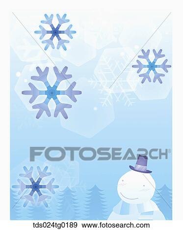 blue snowflake and snowman with winter background View Large Illustration Stock Illustration - blue snowflake and snowman with winter background. Fotosearch