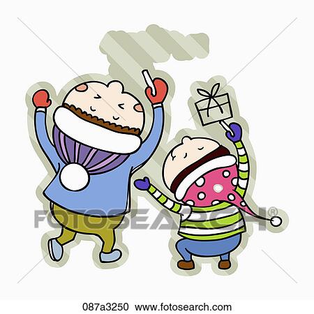 boys drawing gift View Large Illustration Clipart - boys drawing gift . Fotosearch