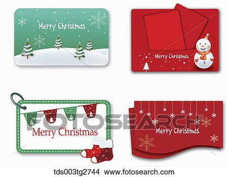 Stock Illustration - Cards about Merry Christmas. Fotosearch