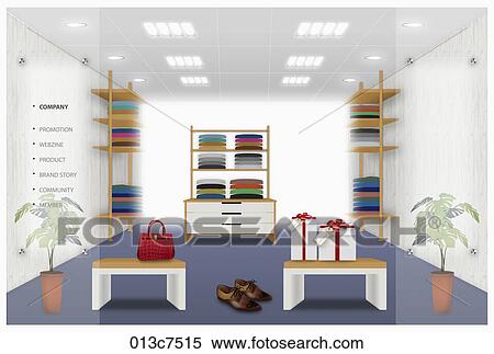 Stock Illustration - clothes shop. Fotosearch