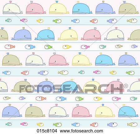colorful fishes and whales View Large Illustration Stock Illustration - colorful fishes and whales. Fotosearch