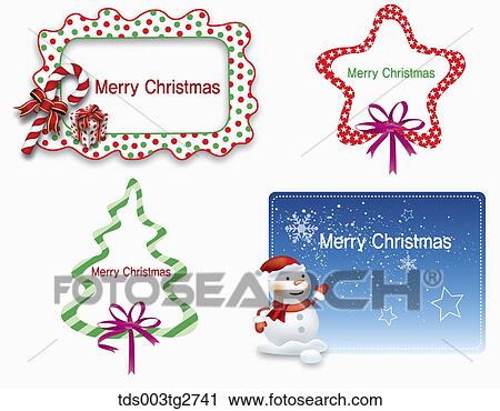 Clip Art - Frames about Merry Christmas. Fotosearch