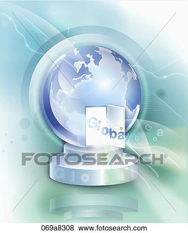 global with blue globe View Large Illustration Stock Illustration - global with blue globe. Fotosearch