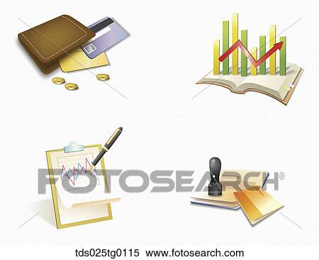 Graphs with finance items View Large Illustration Stock Illustration - Graphs with finance items. Fotosearch