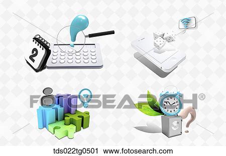 Clip Art - Items representing business. Fotosearch