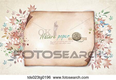 The nature paper with OK sign, movie film, and brown leaves background View Large Illustration Stock Illustration - The nature paper with OK sign, movie film, and brown leaves background. Fotosearch