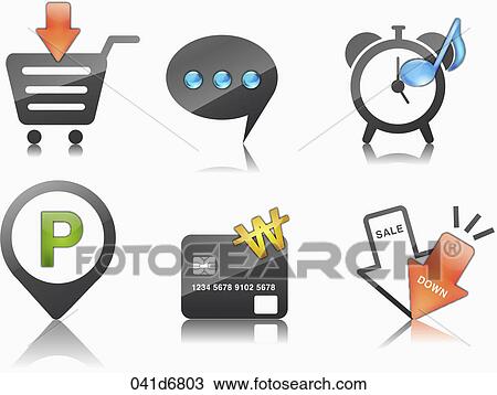 The various icons for business View Large Illustration Drawing - The various icons for business. Fotosearch