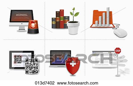 Drawing - The various images for business. Fotosearch