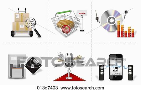 Drawing - The various images for business. Fotosearch
