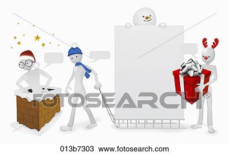 Drawing - The various images for christmas arrangement. Fotosearch