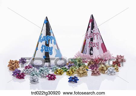 The blue and pink birthday party hat with decorations View Large Photo Image Stock Image - The blue and pink birthday party hat with decorations. Fotosearch