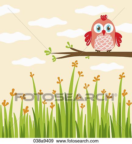 An owl in the tree View Large Illustration Stock Illustration - An owl in the tree. Fotosearch