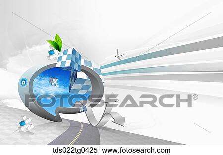 Blocks of white and blue cubes and a sky View Large Illustration Stock Illustration - Blocks of white and blue cubes and a sky. Fotosearch