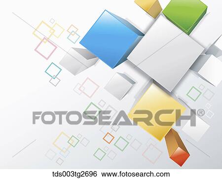 Stock Illustration - Cube bars in different sizes and colors. Fotosearch
