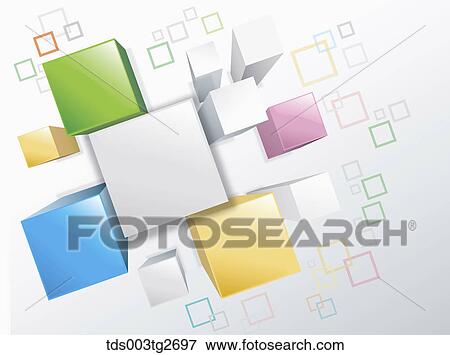 Stock Illustration - Cube bars in different sizes and colors. Fotosearch