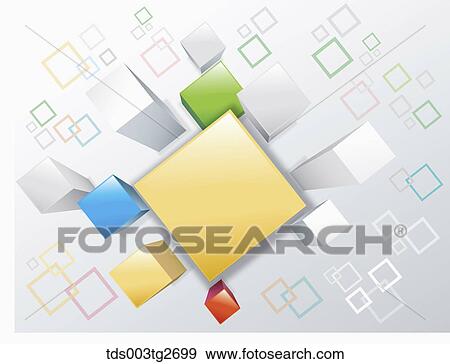 Stock Illustration - Cube bars in different sizes and colors. Fotosearch