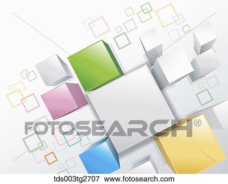 Stock Illustration - Cube bars in different sizes and colors. Fotosearch