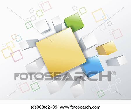 Stock Illustration - Cube bars in different sizes and colors. Fotosearch
